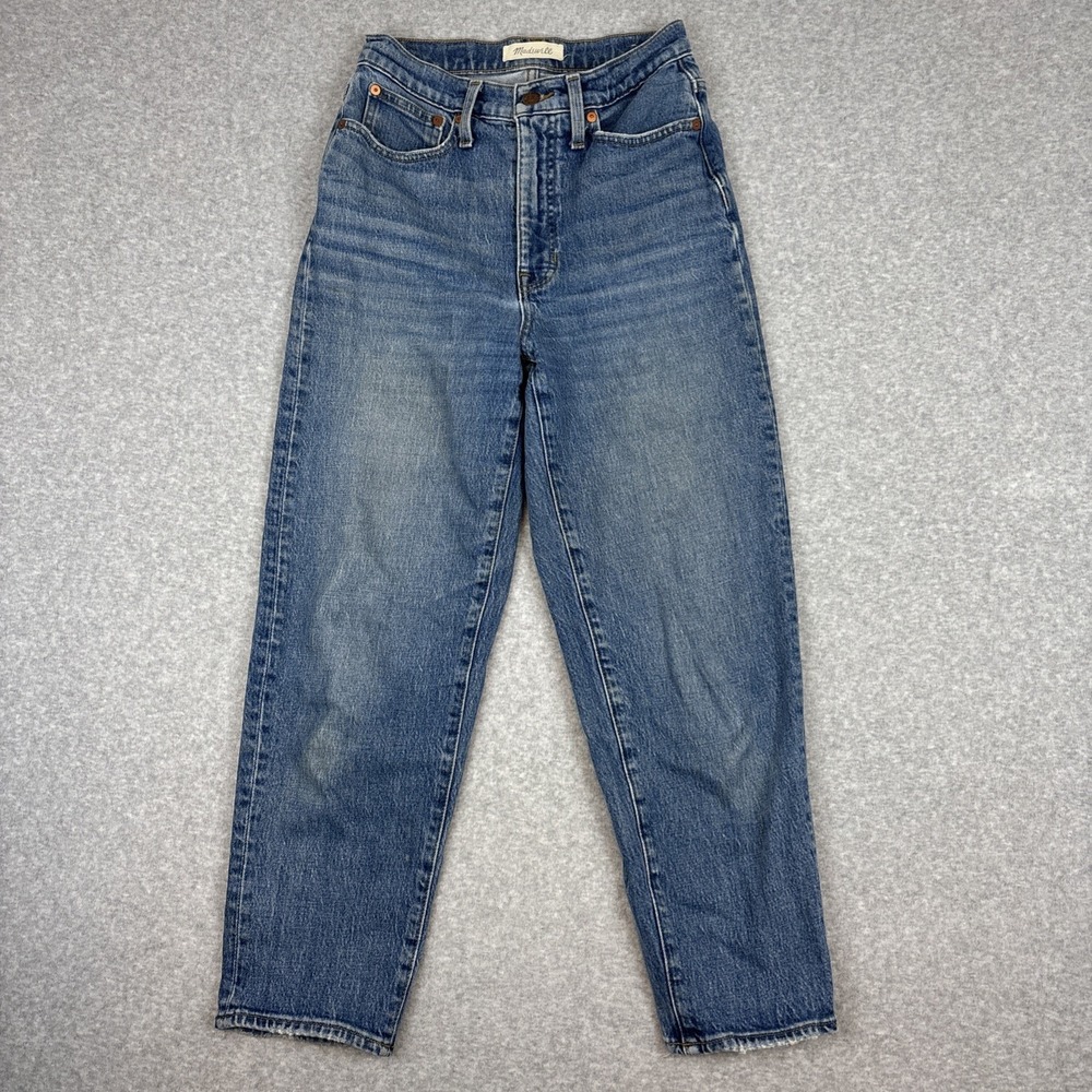 Madewell Balloon Barrel Leg Jeans Size 25 Blue Wash Casual Boho Taped Relaxed